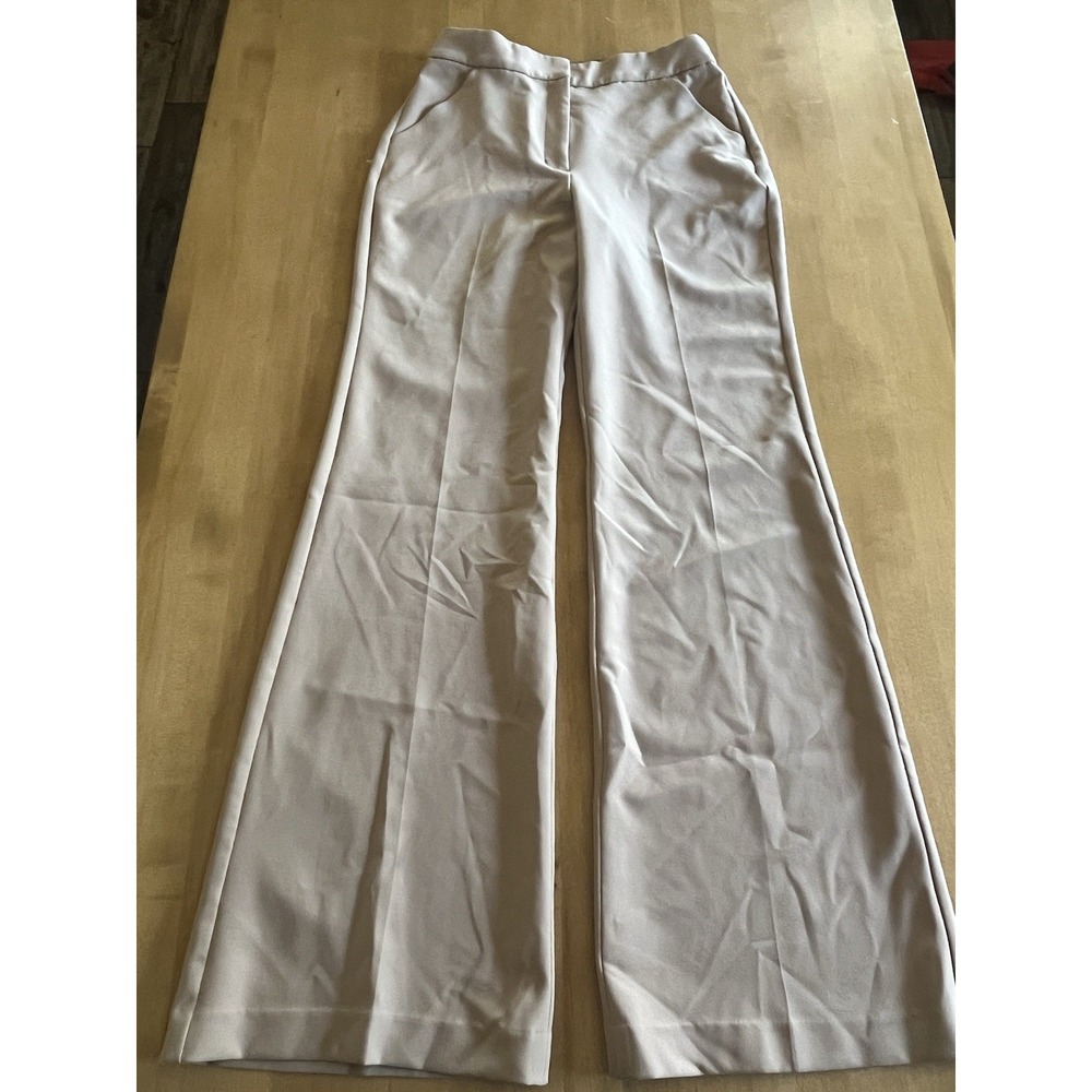 Express Editor Women's 6L Camel Stretch High Rise Flare Trouser Pants Work